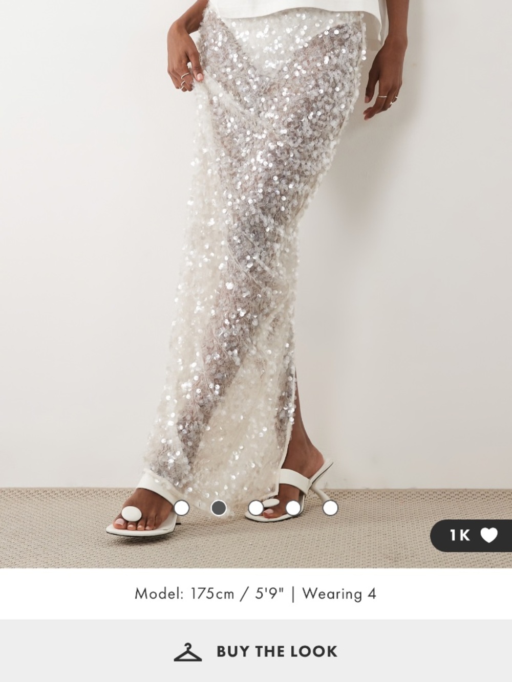 Six Stories Sequin sheer maxi skirt